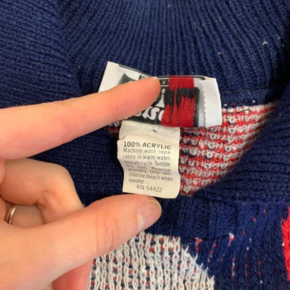 Vintage Keneth Too! Plus Acrylic Sweater XL Extra Large Multicolor Retro 80s - Picture 8 of 11